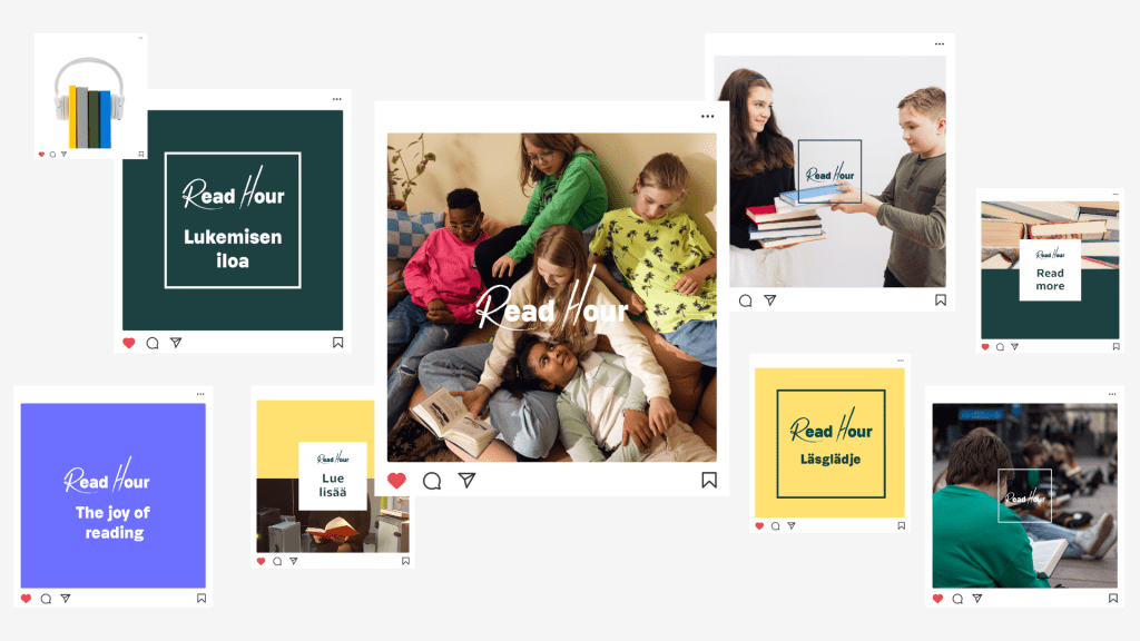 Instagram-kuvia Read Hour -kampanjasta.